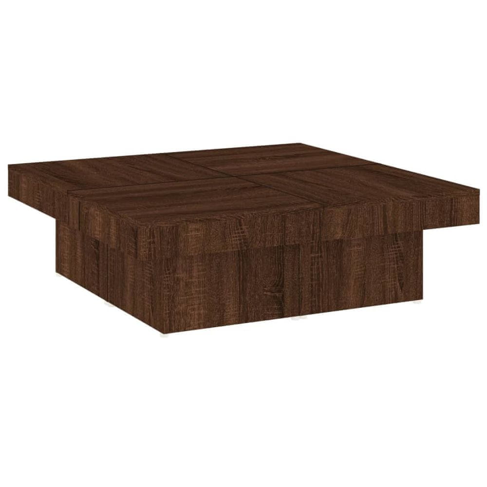 Vidaxl Konferenčný stolík hnedý dub 90x90x28 cm spracované drevo